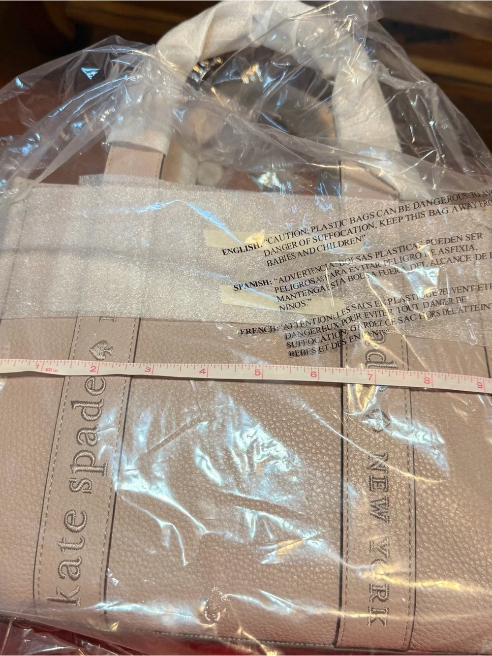 kate spade Blush Taupe Pebbled Leather Tote with Detachable Strap